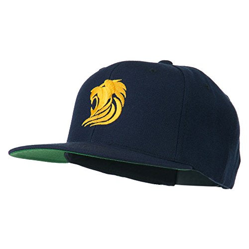 e4Hats.com Gold Lion Embroidered Wool Snapback Cap - color: Navy