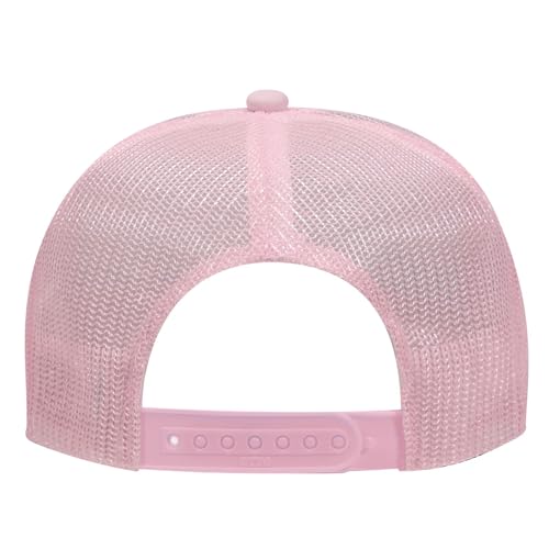 OTTO Cap 5 Panel High Crown Foam Front Mesh Back Trucker Hat, One Size - color: 121612 - S.pnk/Wht/S.pnk