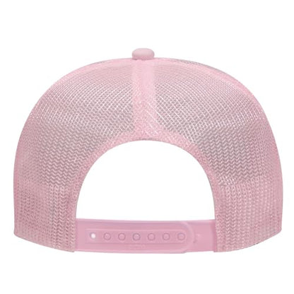 OTTO Cap 5 Panel High Crown Foam Front Mesh Back Trucker Hat, One Size - color: 121612 - S.pnk/Wht/S.pnk