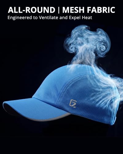 GADIEMKENSD Men’s Running Hat Performance Mesh Cap, Excellent Breathable - color: Light Blue
