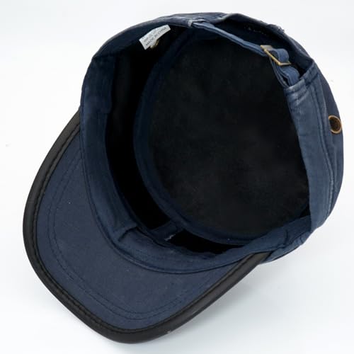 Cadet Army Hat 2 Pieces Flat Top Cap Unisex Military Hat for Women Men - color: Black E + Navy E