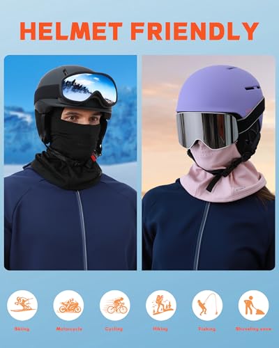 Winter Balaclava Ski Mask for Men Women Thermal Face Mask Breathable Face Cover for Cold Weather Motorcycle Snowboard - color: Black+pink(with Breath Hole)