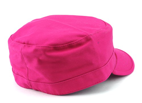 NYFASHION101 Fashionable Solid Color Unisex Fitted Army Military Cadet Cap - color: Fuschia, size: Large