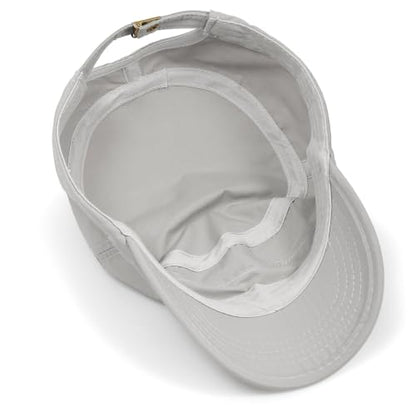 Cadet Army Cap Unisex Military Hat Adjustable Flat Top Cap Baseball Cap - color: Light Grey