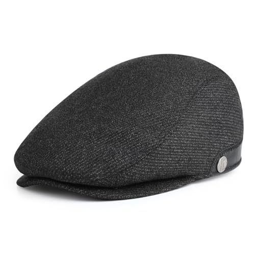 Sumolux Mens Newsboy Hat Flat Cap Gatsby Lvy Irish Hats Driving Cabbie - color: B Dark Grey