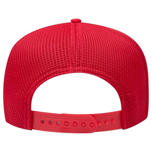 OTTO Cap 5 Panel High Crown Air Mesh Back Trucker Hat | Bulk Packs - color: 002 - Red