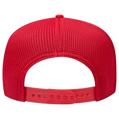 OTTO Cap 5 Panel High Crown Air Mesh Back Trucker Hat | Bulk Packs - color: 002 - Red