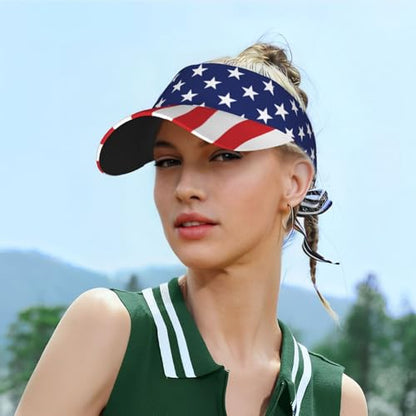 United States 250th Anniversary Hat America Patriotic Visor Caps for Women Men Adjustable Sun Hat - color: American Flag 5
