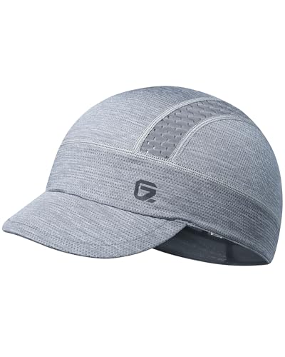 GADIEMKENSD Cooling Cycling Cap, Skull Cap Helmet Liner with Flip Brim, Sun Protection Running Under Helmet for Men Women - color: Light Grey