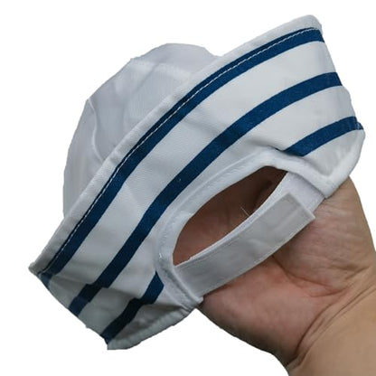 Sailor Hat Captain Navy Hat Adjustable Width Blue with White Sail Hats for Men Women Halloween Dressing Up Party Navy Costume Accessory