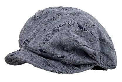 Pocadri Slouchy Pleated Newsboy Hats for Women Men Spring/Fall Retro Beret Hat Visor Lightweight Cabbie Cap - color: E-dark Grey