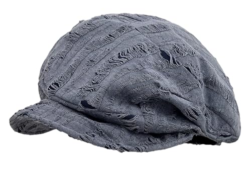 Pocadri Slouchy Pleated Newsboy Hats for Women Men Spring/Fall Retro Beret Hat Visor Lightweight Cabbie Cap - color: E-dark Grey