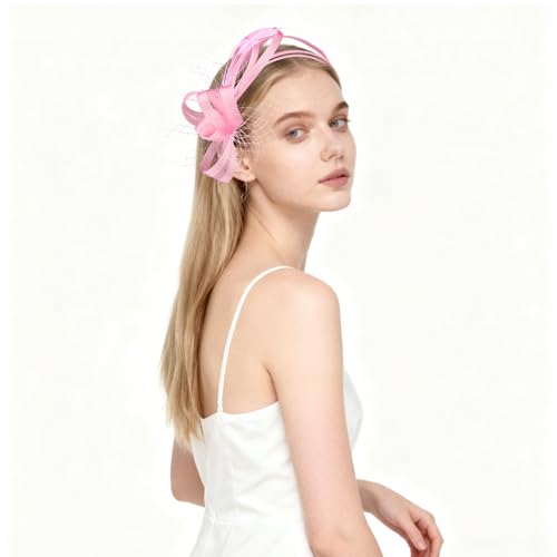 Fascinators Hats for Women, Fascinator Headband Tea Party Hat - color: Light Pink