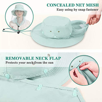 Palmyth Head Net Hat, Sun Hat Safari Hat - color: Julep