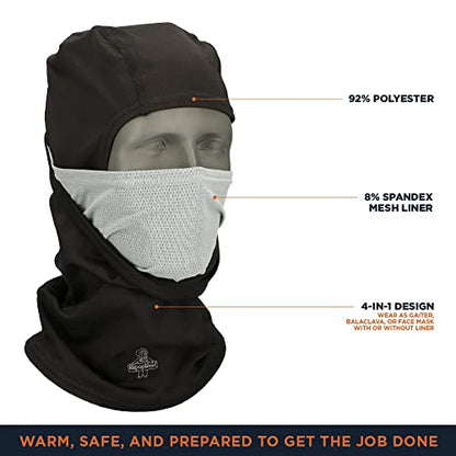 RefrigiWear 4 in 1 Convertible Balaclava – Stretch Winter Face Cover Neck Gaiter Cold Weather Headwear
