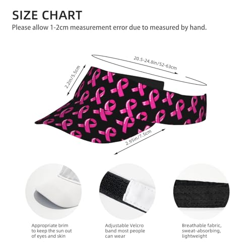 Unisex Adjustable Sports Sun Visor - color: Breast Cancer