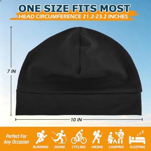 Headshion 100% Cotton Skull Caps Beanie Sleeping Hats for Men Women - color: Black & Black