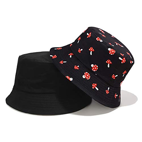 Unisex Bucket Hat Beach Sun Hat Aesthetic Fishing Hat for Men Women Teens, Reversible Double-Side-Wear - color: Mushroom