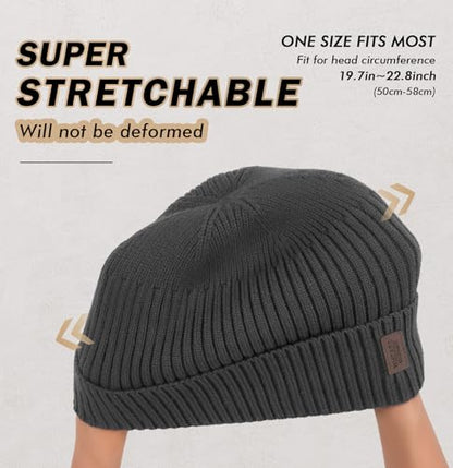 Wmcaps Winter Beanie for Men Women Fleece Lined Hat Warm Cuffed - color: Linen Ash