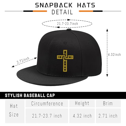 Pineapple Hat Flat Bill Baseball Hats for Men Fashion Black Baseball Cap for Women Adjustable Flat Brim Trucker Hat - color: Golden Cross
