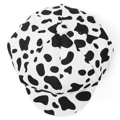 Newsboy Cabbie Baker boy hat Beret Cap for Women Pageboy Visor Paperboy Hat Sailor Fiddler Hat Adjustable - color: White Cow