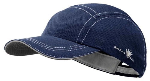 Unisex Adjustable Running/Cyclng/Active Performance Race Hat - color: Navy/Silver