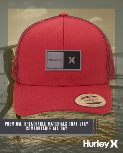 Hurley Mens Trucker Hat Fairway Mesh Quick-Dry Trucker Hat, Snapback - color: Valient Red
