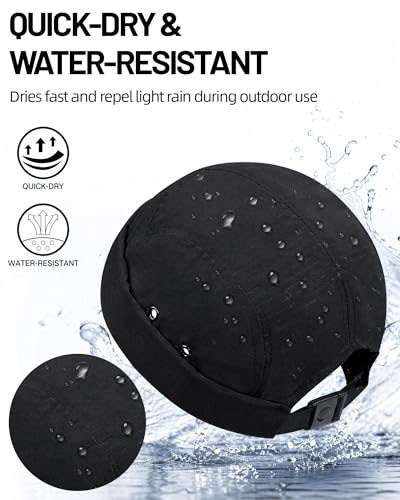 CLAPE Brimless Cap for Men Lightweight Breathable Nylon 5 Panel Docker Cap Waterproof No Visor Worker Rolled Cuff Leon Hat - color: Dbh01-green