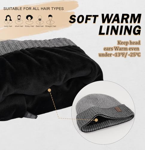Wmcaps Winter Beanie for Men Women Fleece Lined Hat Warm Cuffed - color: Gray/Black