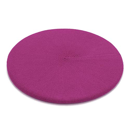 Wheebo Reversible Solid Color French Beret Hat for Women and Girls - color: Magenta