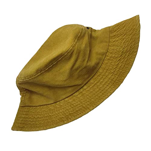 Premium Cotton Bucket Hats,Packable Hats for Men Women,Summer Bucket Hat,Fishing Sun Hats - color: Yellow