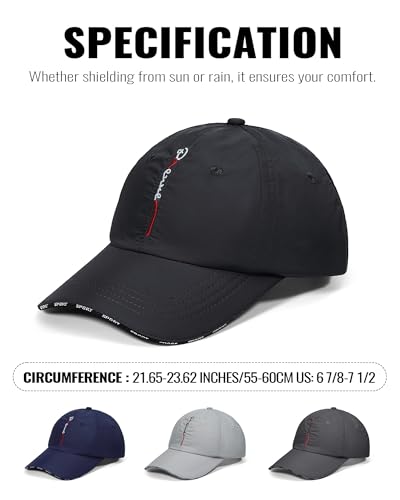 Croogo Quick Dry Running Hat Sun UPF 50+ Lightweight Baseball Cap for Men - color: Cp13-black