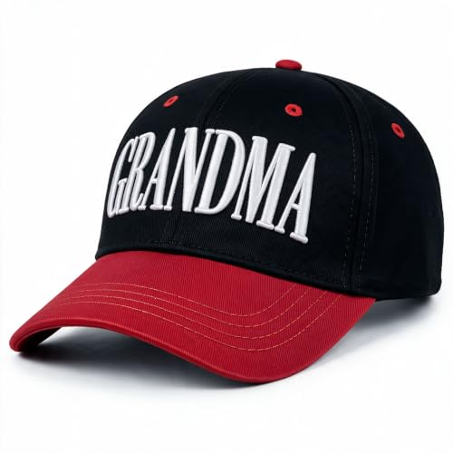 Grandma Trucker Hat for Women, Vintage Two-Tone Grandma Baseball Hat, New Grandmother Birthday Gifts - color: 01.red Black