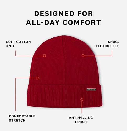 Revony 100% Cotton Men’s Skull Beanie – Soft, Structured, Everyday Comfort - color: Red
