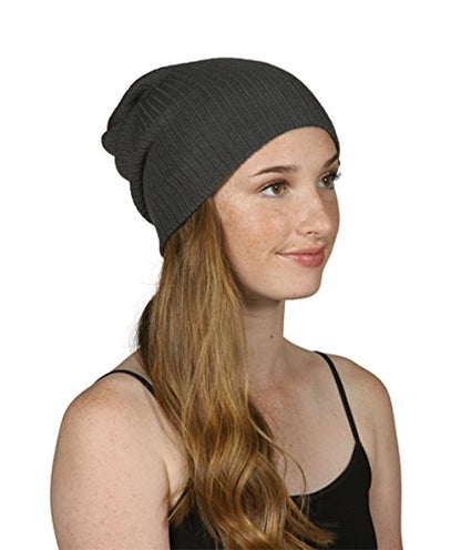 TOP HEADWEAR Soft Ribbed Slouchy Beanie - color: Dark Gray