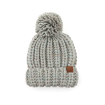 C.C Exclusives Women's Winter Seed Stitched Confetti Pom Beanie Hat (HAT-1816)(HAT-2214)(HAT-2085)(HAT-3841) - color: Mint Mix