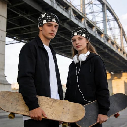 Adjustable Cycling Cap, Quick Dry Sports Bandana Skull Cap Helmet Liner - color: Black Cats