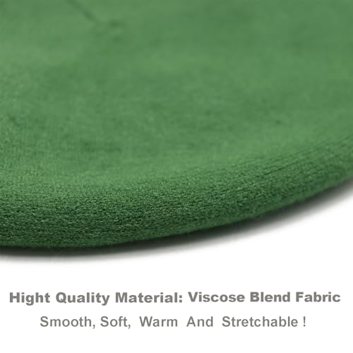 Wheebo Reversible Solid Color French Beret Hat for Women and Girls - color: Green