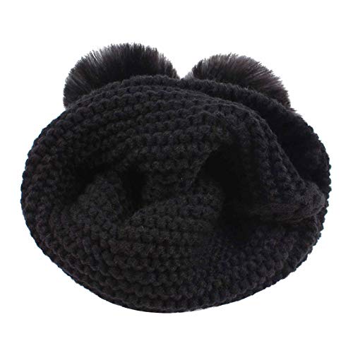 Duoyeree Baby Winter Hat Scarf Glove Beanie Set Fleece Lined Set 0-3T - color: Black