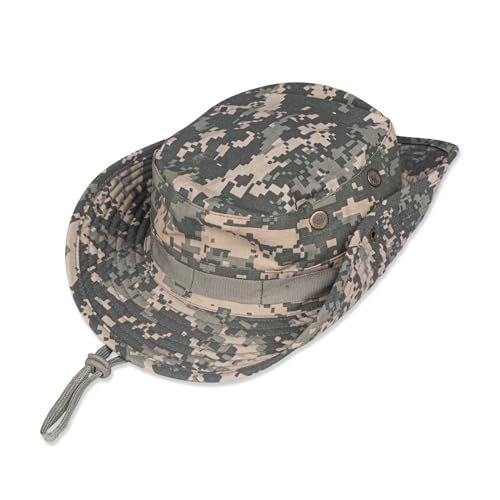 Sun Hats for Men Women Bucket Hat UPF 50+ Boonie Fishing Safari Hat - color: Acu Camo
