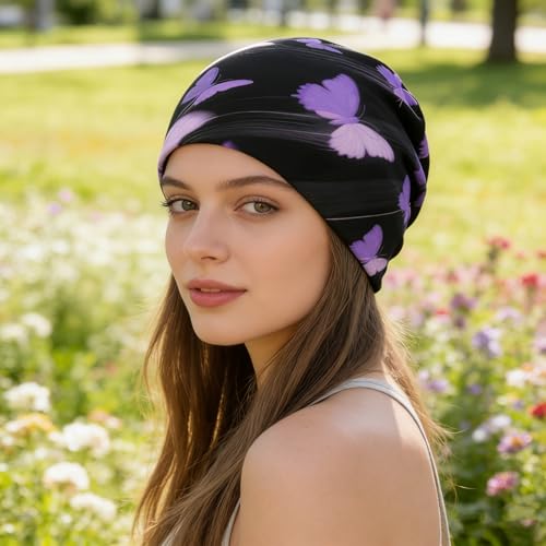 Unisex Stretch Knit Beanie Hat - color: Flying Butterfly