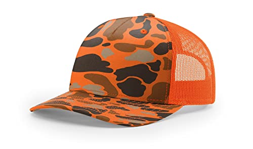 Richardson 112FP & 112PFP Classic Fit Five-Panel Snapback Trucker Cap |OSFM - color: Blaze Duck Camo/Blaze