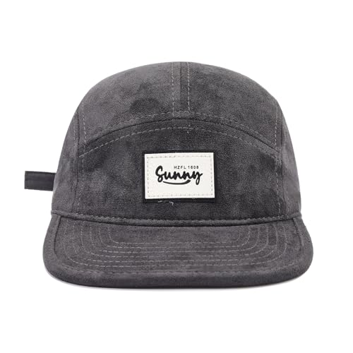 5 Panel Baseball Cap Flat Brim Hats for Men Unstructured Vintage Dad Hat Trucker Snapback Hats Urban Street Camp Hats - color: Mg-mxjppym2553-grey