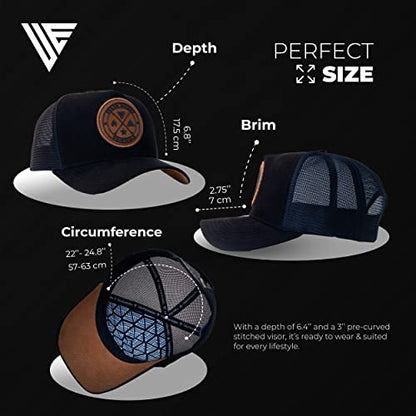Urban Effort Trucker Hat for Men & Women, Mesh Back Baseball Cap, 5 Panel - color: Black, style: Mesh Back