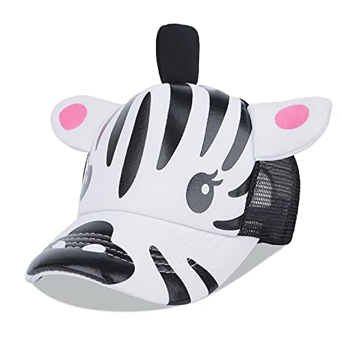 LANGZHEN Cotton Outdoor Toddler Girls Boys Plain Baseball Cap Baby Infant Structured Adjustable Hat for Kids Sun Hat - color: Zebra, size: Medium