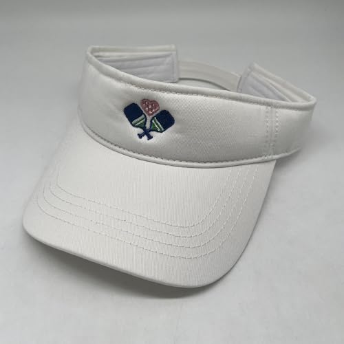 Embroidered Adjustable Sun Visor for Women Men Outdoor Golf Tennis - color: Pickleball Navy