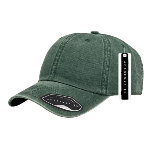 6 Panel Cotton Washed Dad Hat Strapback Baseball Cap #H2011PB - color: D.green #H2011pb