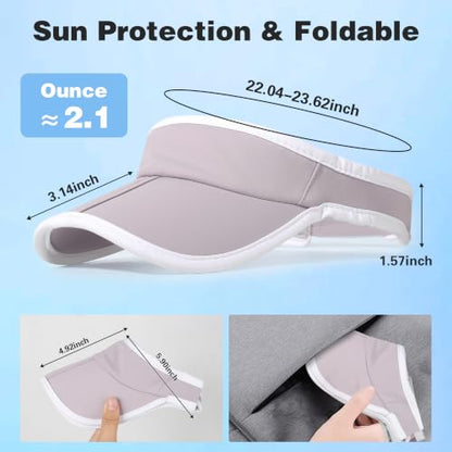 Sun Visor Caps Foldable Brim Adjustable Visor Hats for Women Men - color: Lightpurple