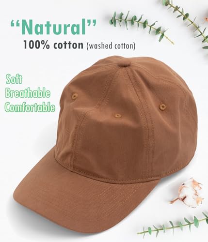 Hot Summer Baseball Cap, 35% Thinner Cotton Dad Hat Lightweight - color: Brown