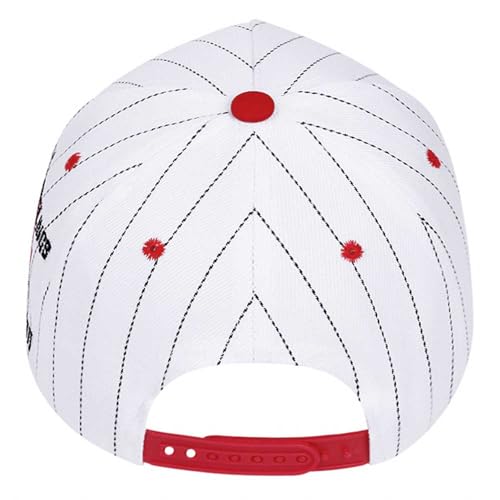 No Hard Feelings Snapback Cap Striped Trucker Hat - color: White